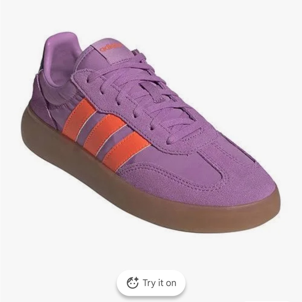 NWOT Adidas Women's Lavender Orange Suede Sneaker sz 7.5